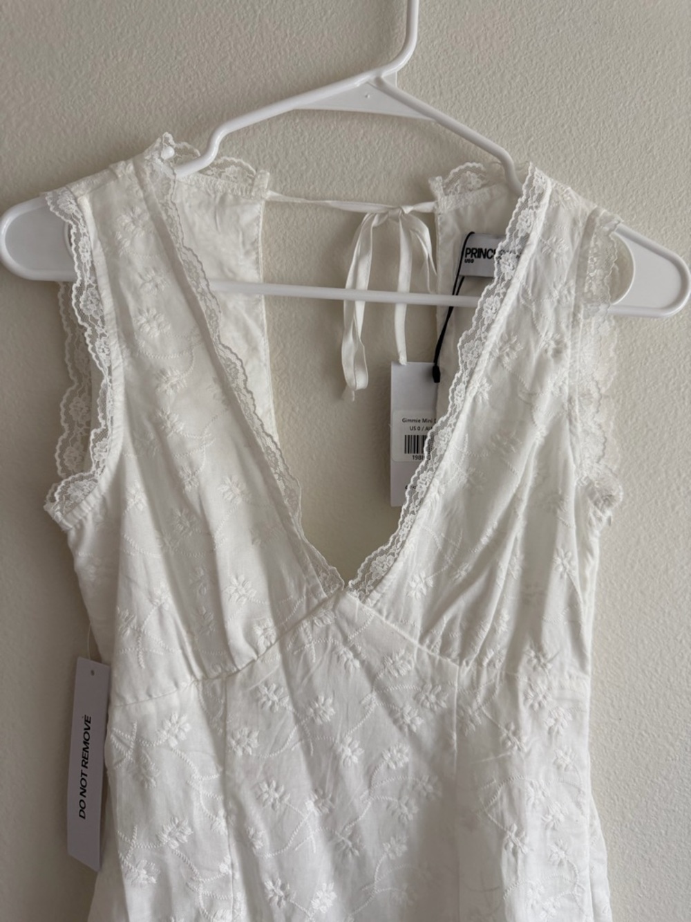 Princess Polly Gimmie Mini Dress in White - Delicate Embroidered Slip - Picture 3 of 9